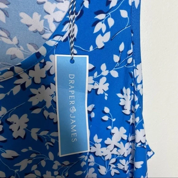 Draper James Blue Floral Ruffle Hem Tank Dress Womens L/XL NWT - Picture 5 of 9